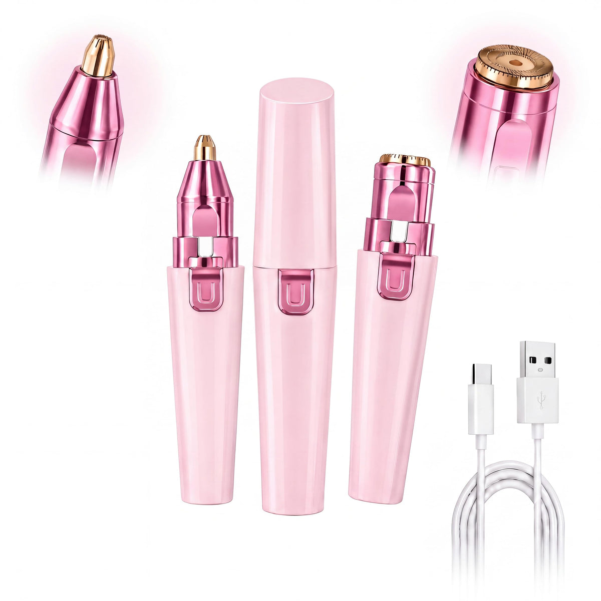 Pink USB Rechargeable Facial Hair Remover Z5267