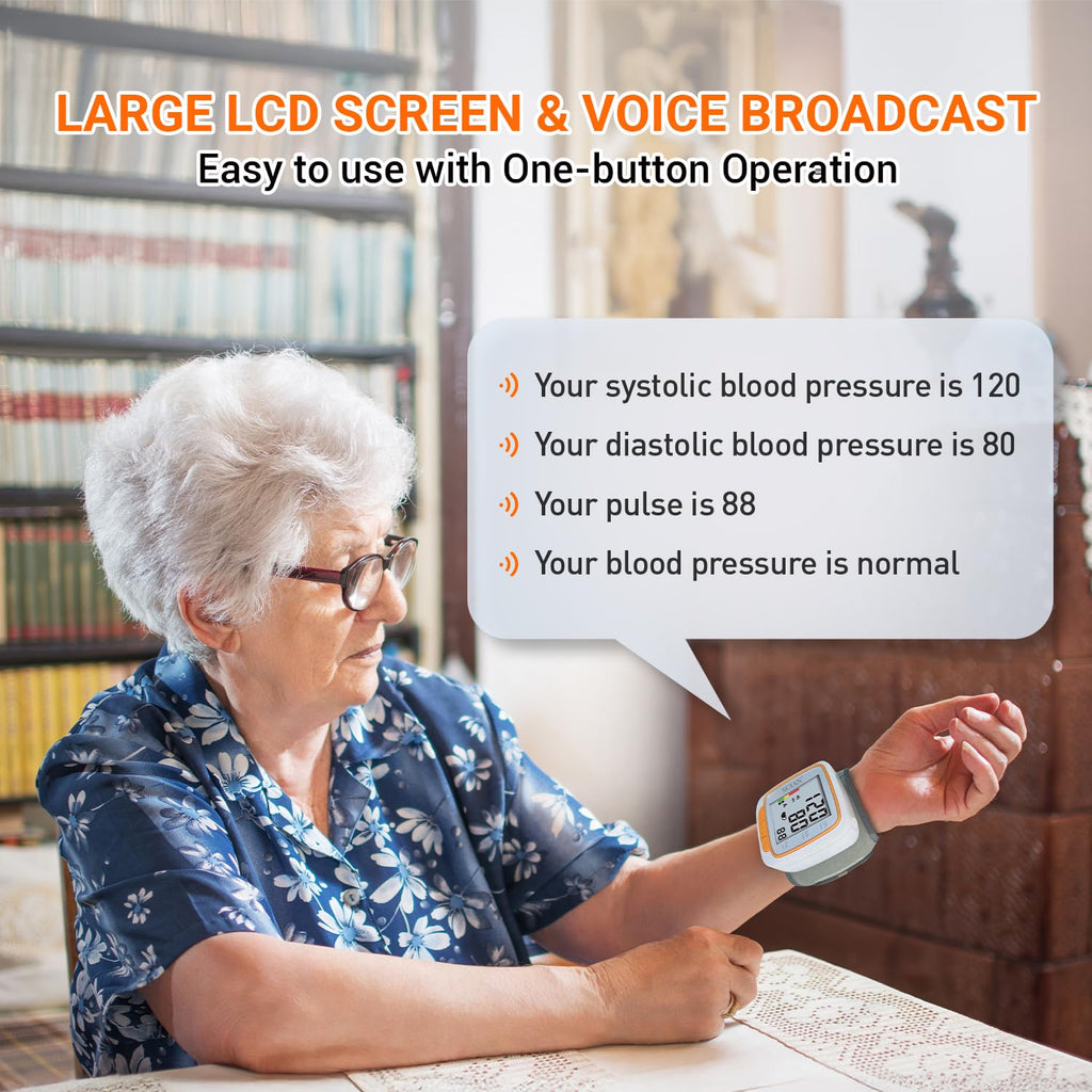 Automatic Wrist Blood Pressure Monitor with Voice Broadcast B415