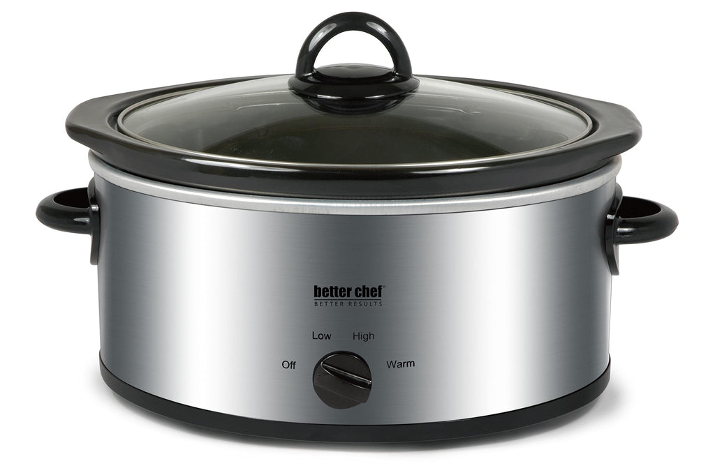 Oval Slow Cooker 3-Quart Glass Lid Enamel Stoneware Insert P8528
