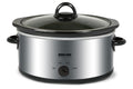 Oval Slow Cooker 3-Quart Glass Lid Enamel Stoneware Insert P8528