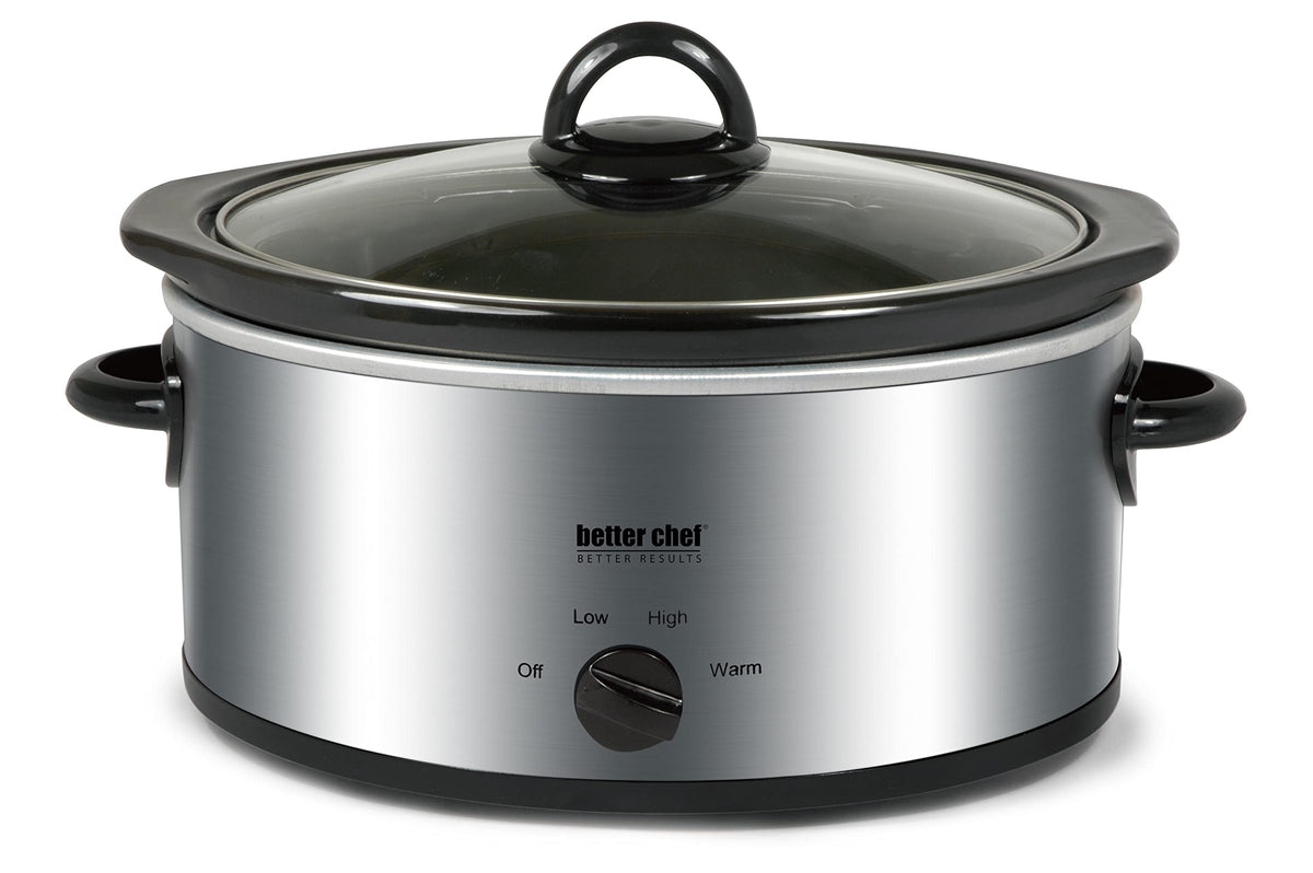 Oval Slow Cooker 3-Quart Glass Lid Enamel Stoneware Insert P8528