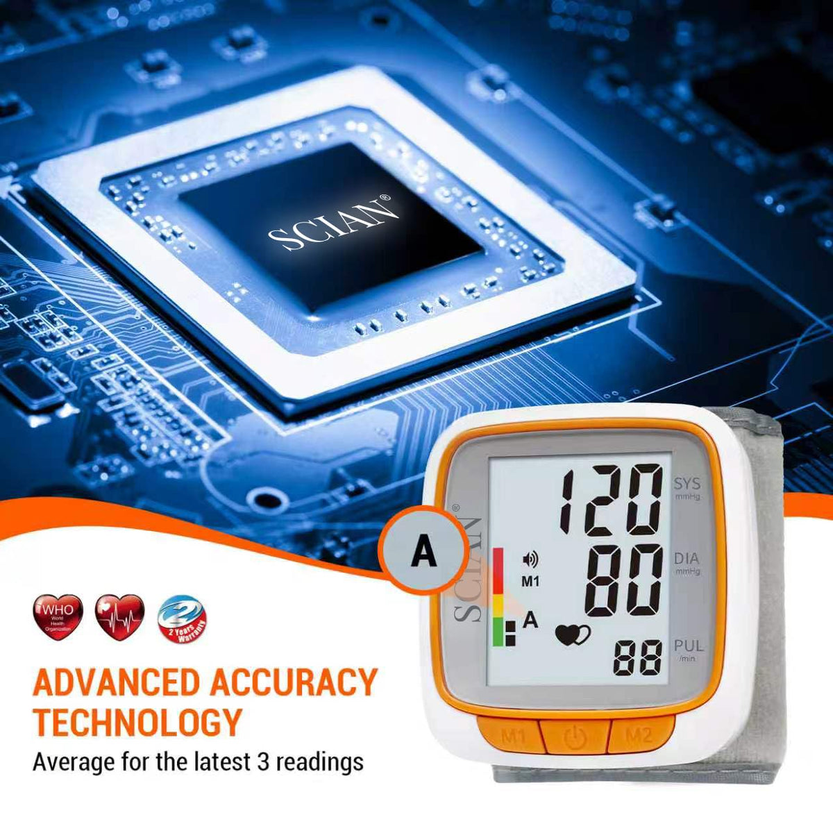 Automatic Wrist Blood Pressure Monitor with Voice Broadcast B415