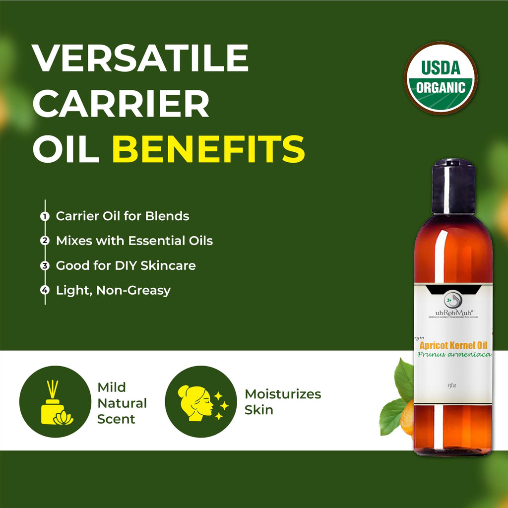 Cold Pressed Apricot Kernel Carrier Oil 4 Fl Oz U3556