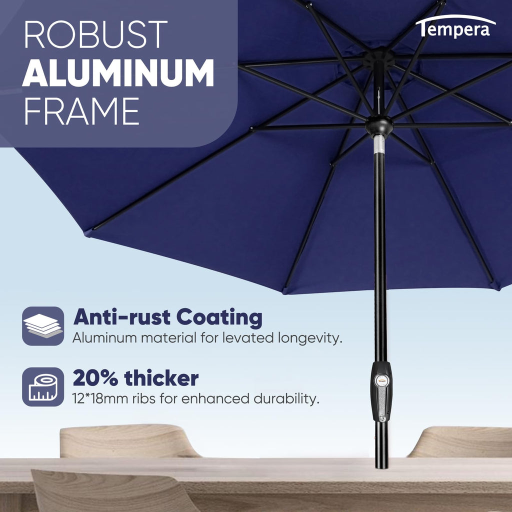Patio Market Outdoor Table Umbrella with Auto Tilt and Crank C7334