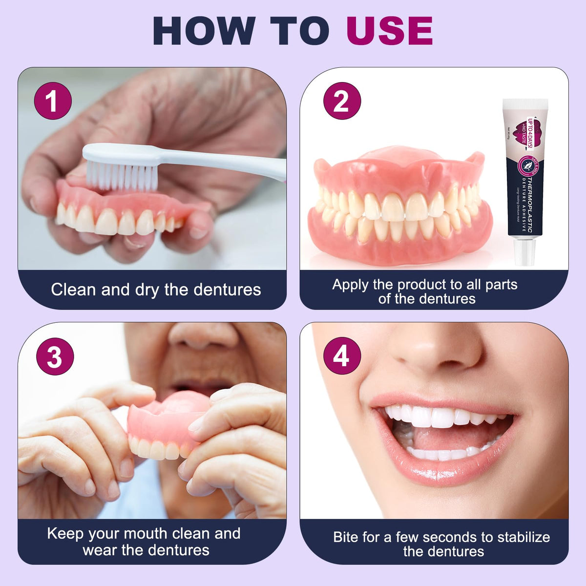 2Pcs Thermoplastic Denture Adhesive R57443