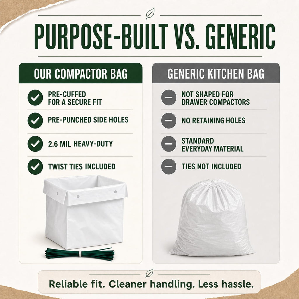 60pack 2.6 Mil 18 Gal Trash Compactor Bags N14843