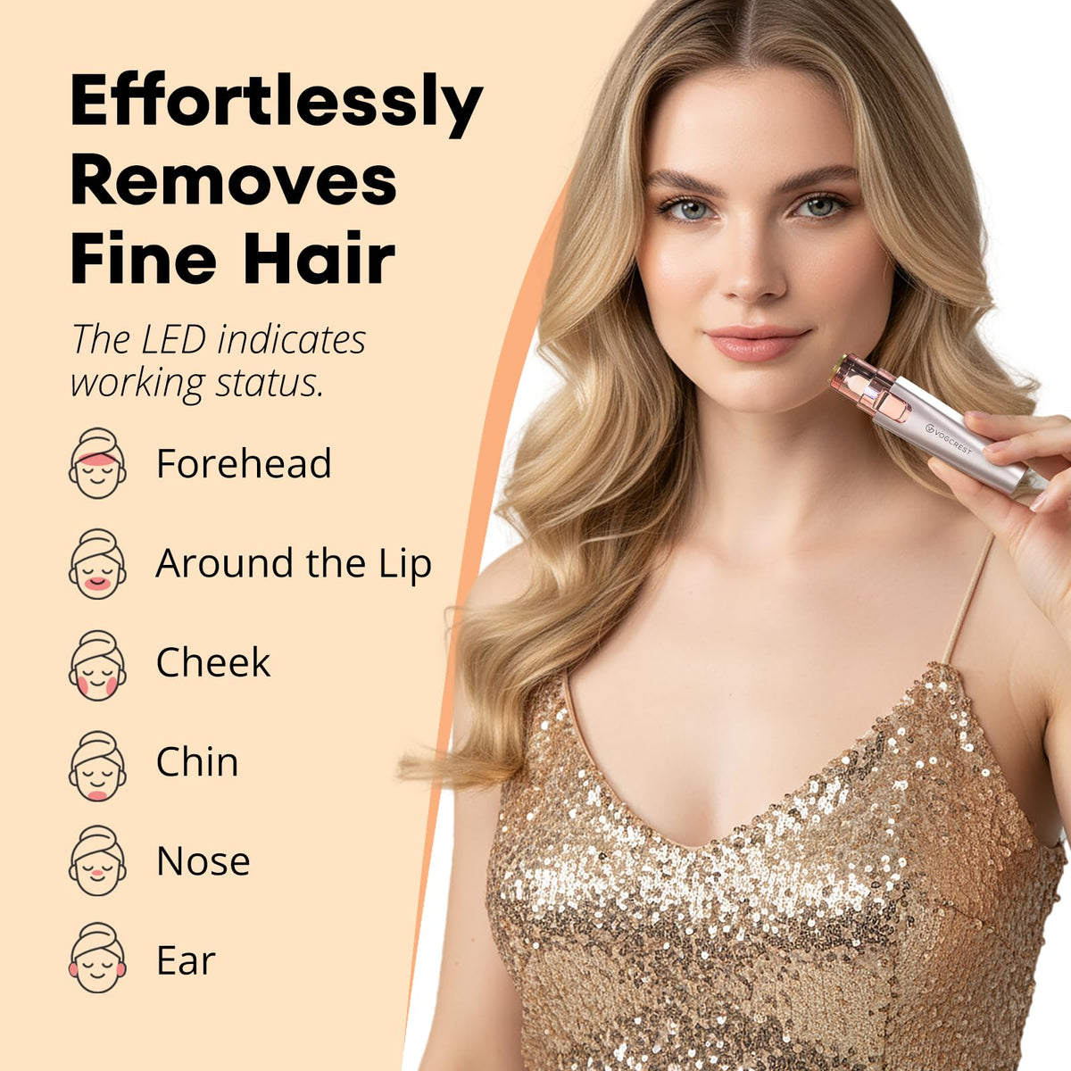 Nose Hair Trimmer 3 in1 Rechargeable Facial Hair Removal & Eyebrow Shaver F882561