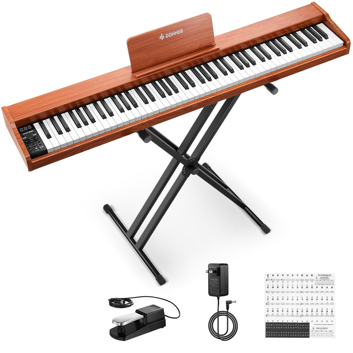 88 Keys Digital Piano with Stand and Sustain Pedal F6215