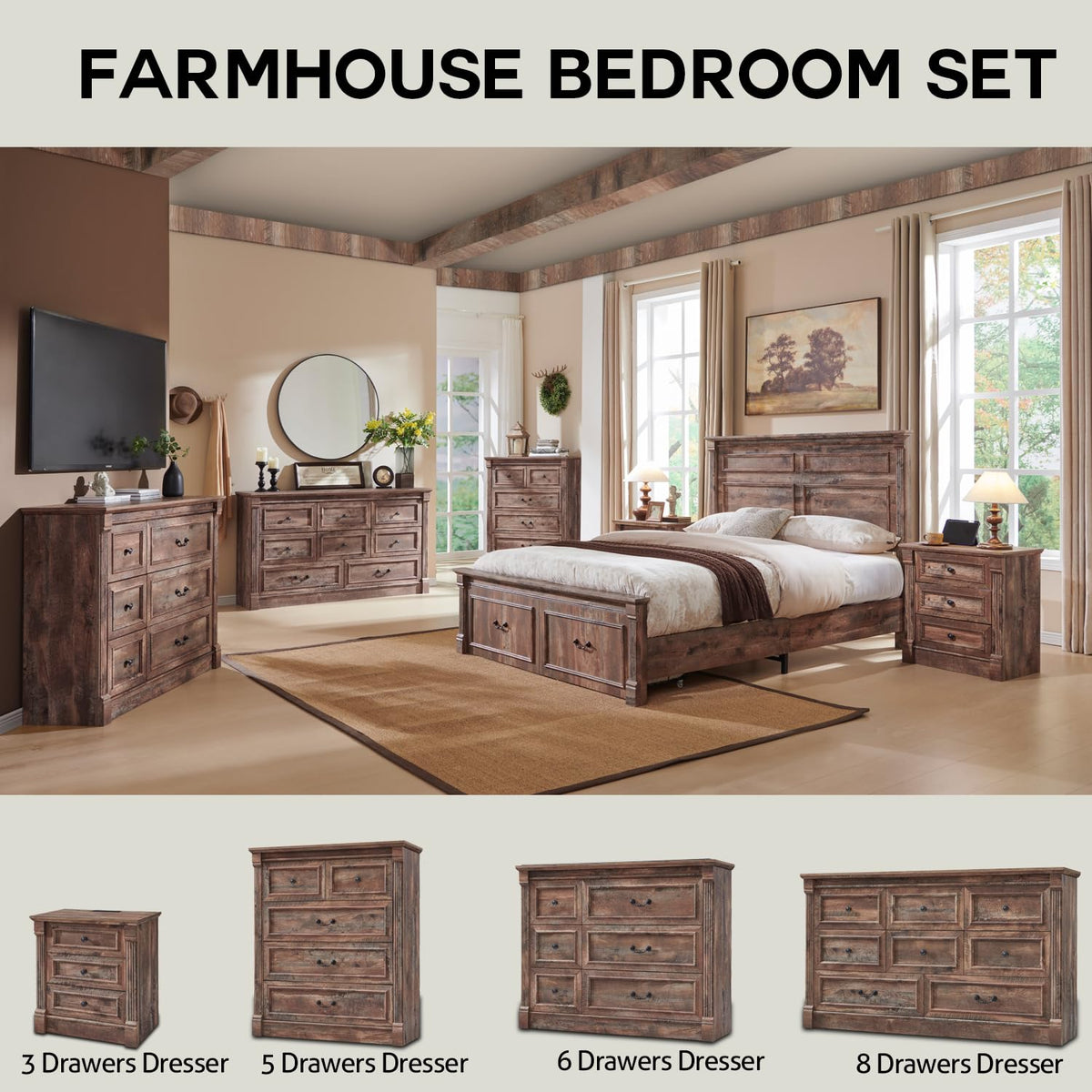 26" Tall 3 Drawer Light Brown Nightstand P96102