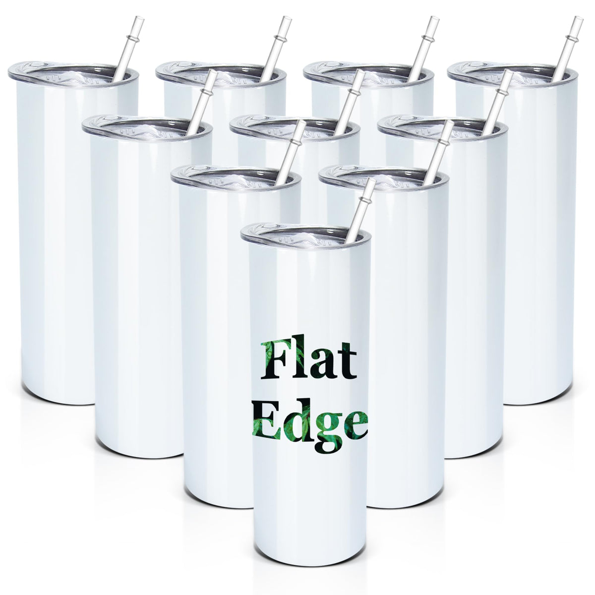 10pcs 20oz Sublimation Tumblers Stainless Steel Blanks Cups Y842