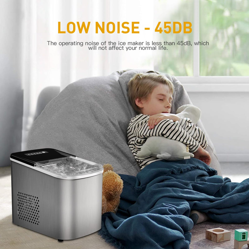 Countertop Ice Maker 38lbs Per Day 9 Ice Cubes in 3.5 Minutes Self-Cleaning Portable Ice Machine 2 Bullet Sizes Z778961