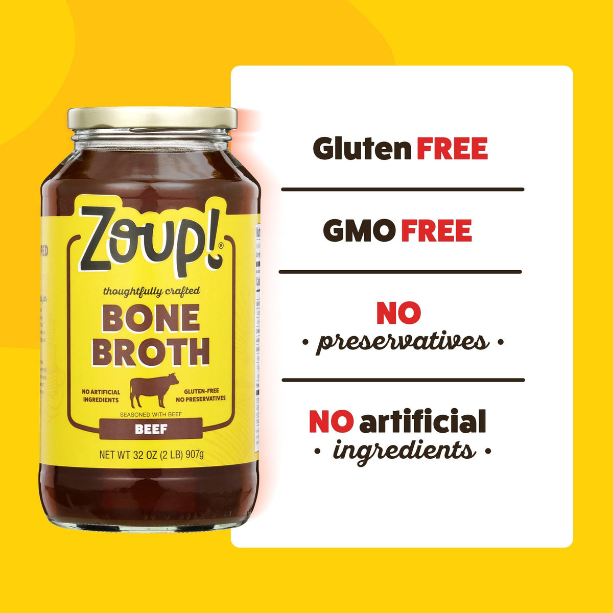 Reduced Sodium Beef Bone Broth 6 Pack 32 oz V371