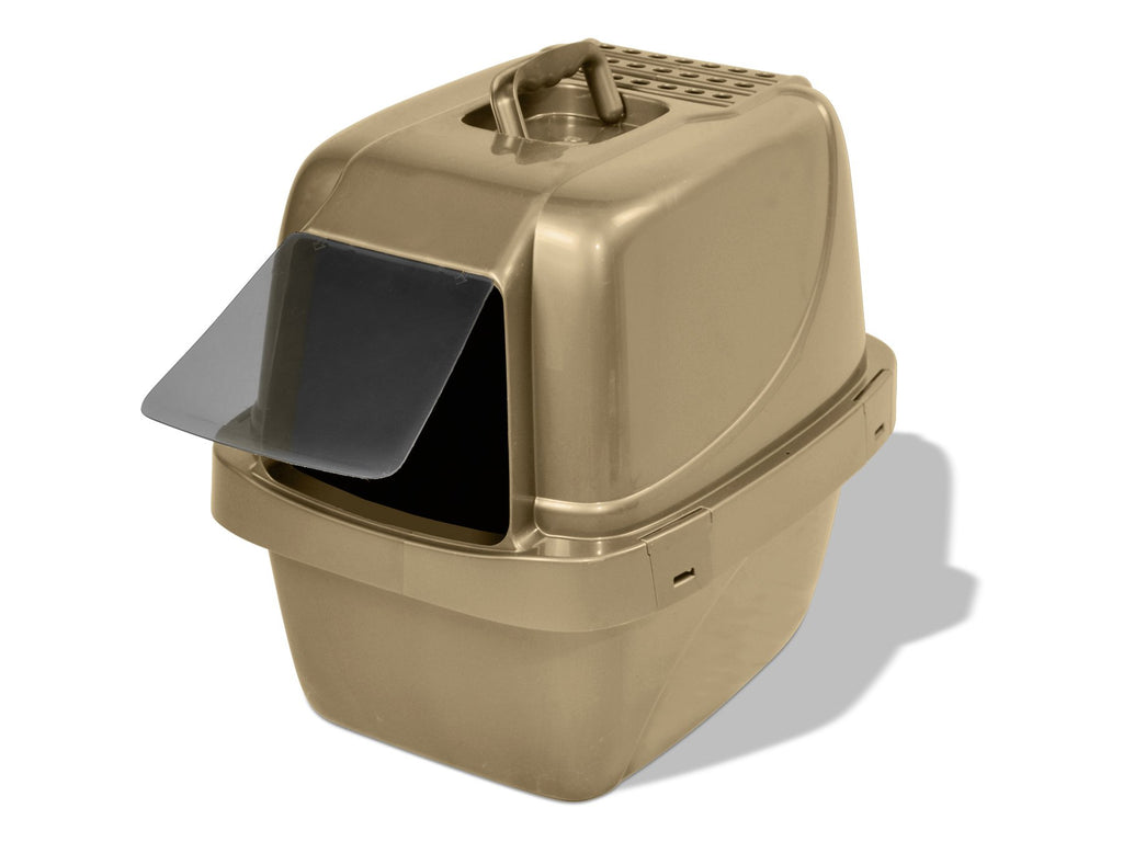 Large Enclosed Sifting Cat Pan with Odor Door, Hooded, Beige N623480