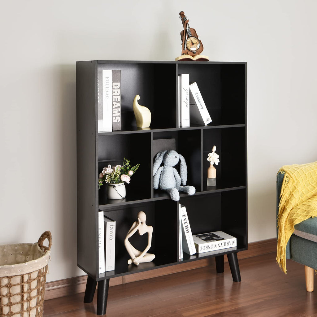 Black 3 Tier Wood Bookshelf L567142