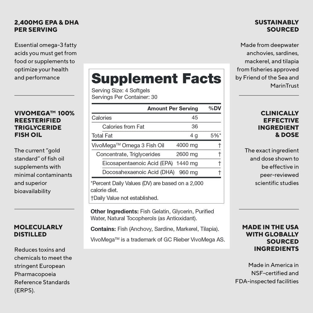 2400mg Omega 3 Fish Oil Capsules B254543