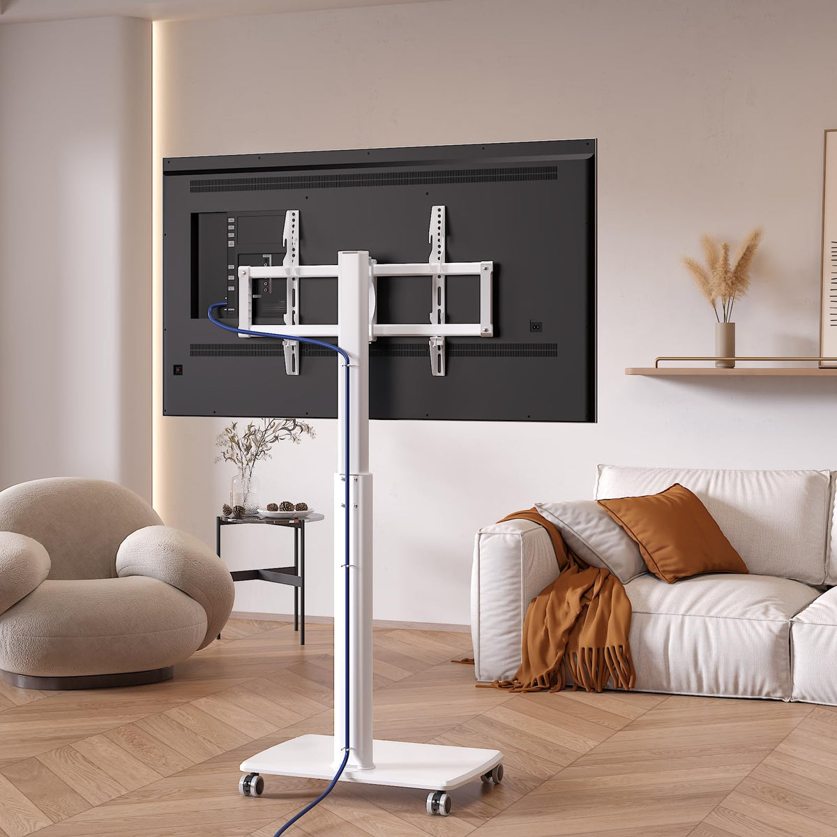 White Rolling TV Stand O515161