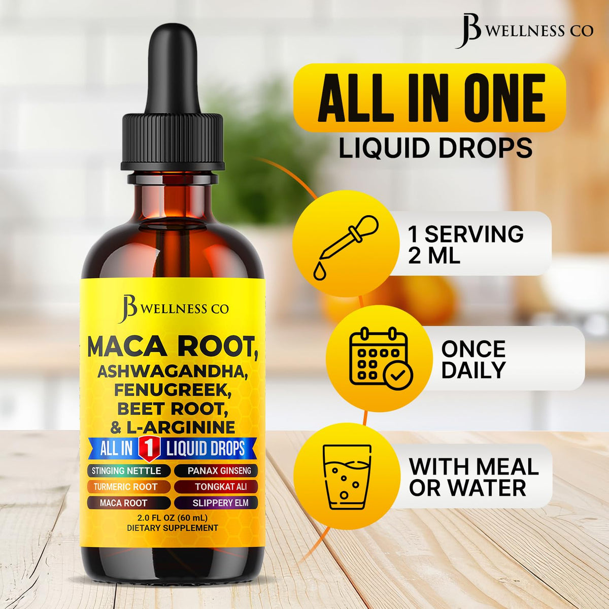 Organic Maca Root Liquid Drops with Ashwagandha 2oz L26144
