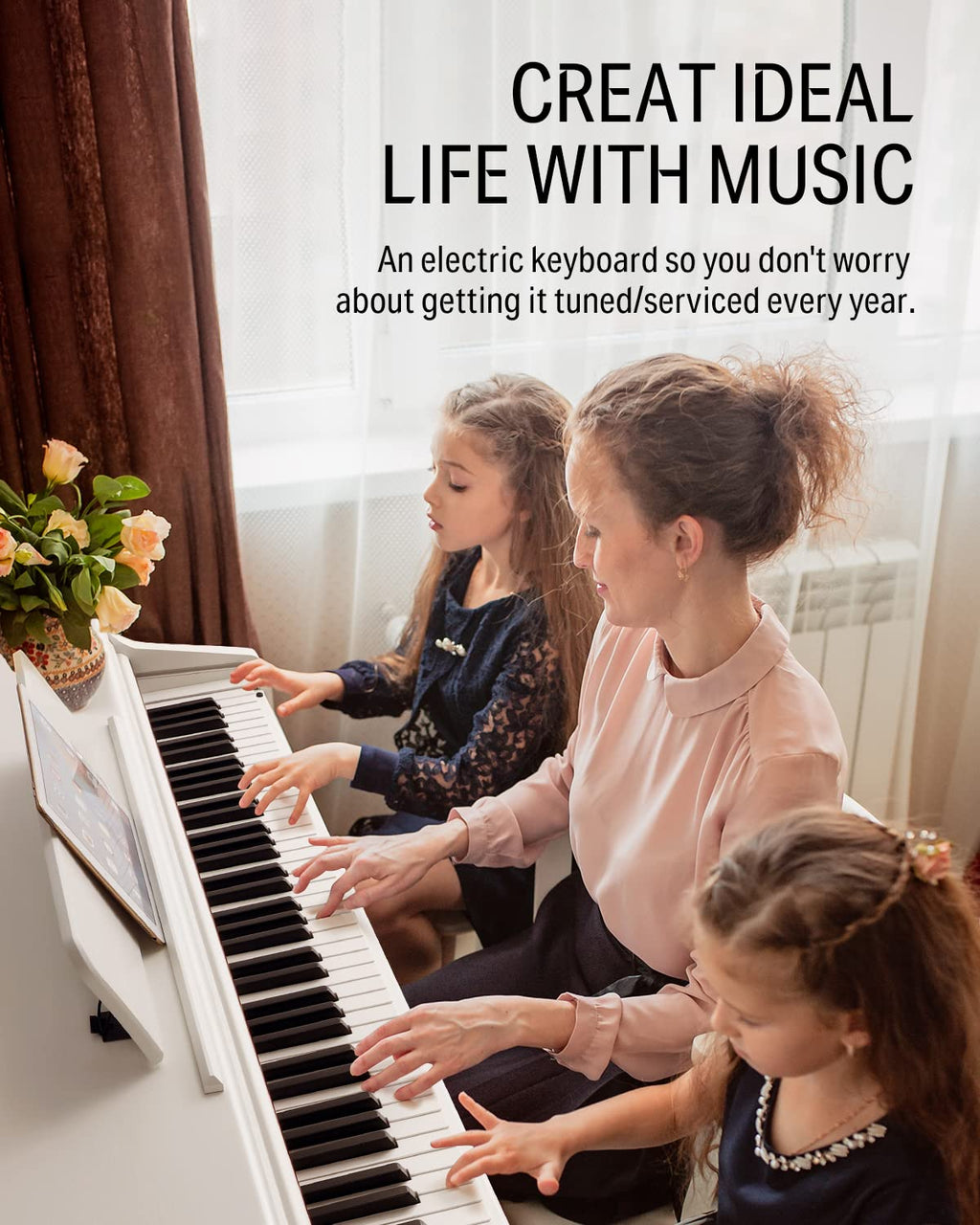 88-Key Weighted Action Digital Piano with Furniture Stand P2693