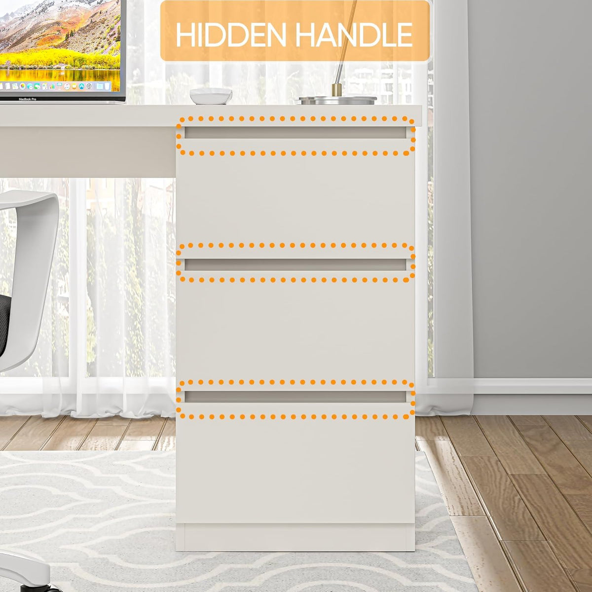 White Desk with Drawers I5208