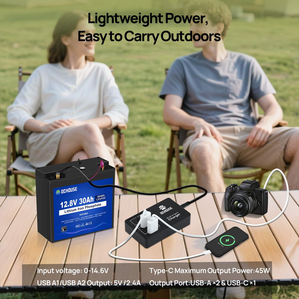12V 30Ah Lithium Battery with USB Charger O557707