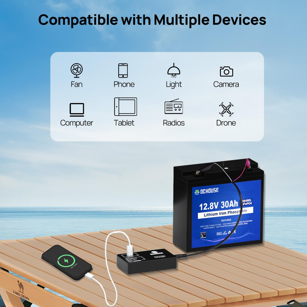 12V 30Ah Lithium Battery with USB Charger O557707