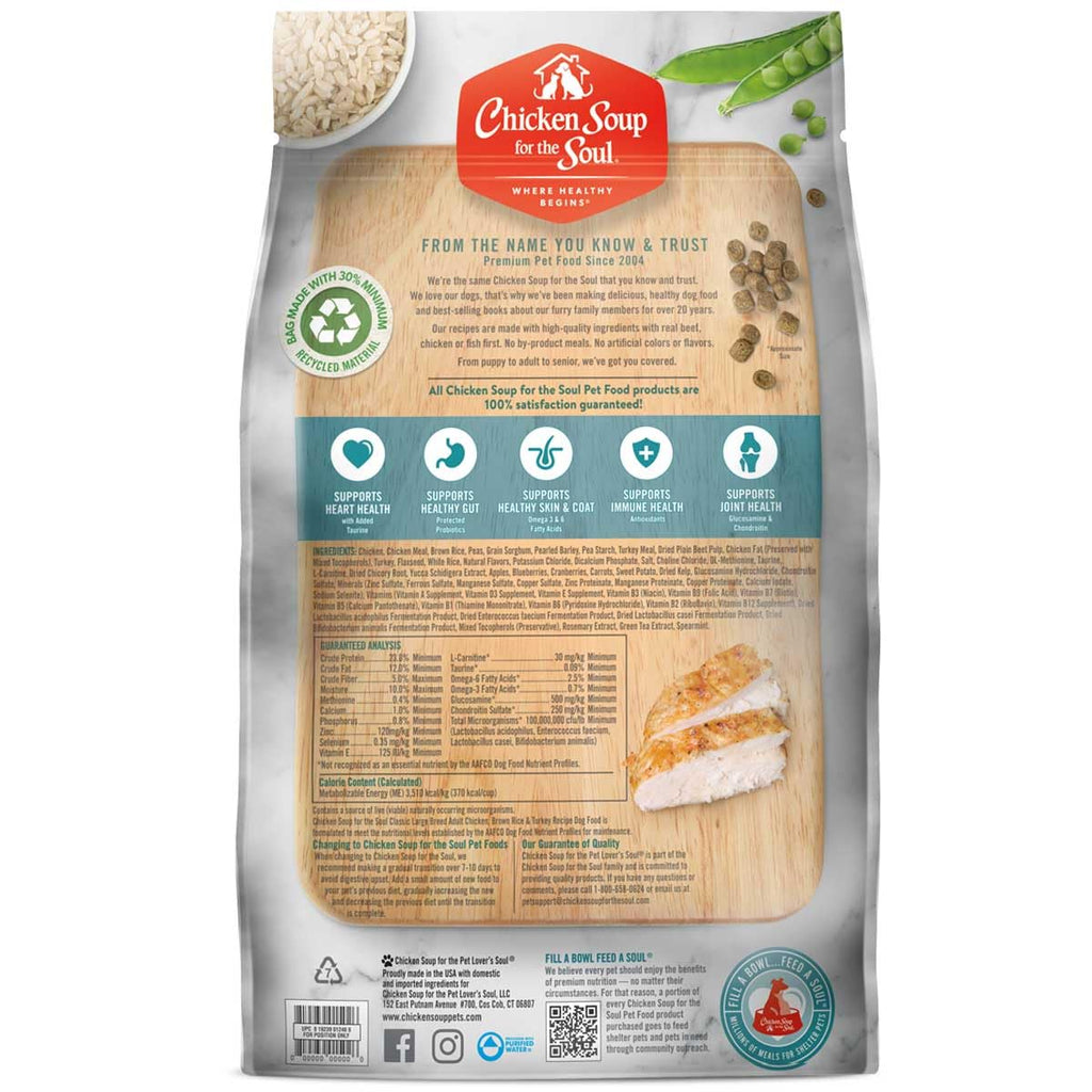 Large Breed Adult Dry Dog Food Chicken Brown Rice Turkey 28lb F485304