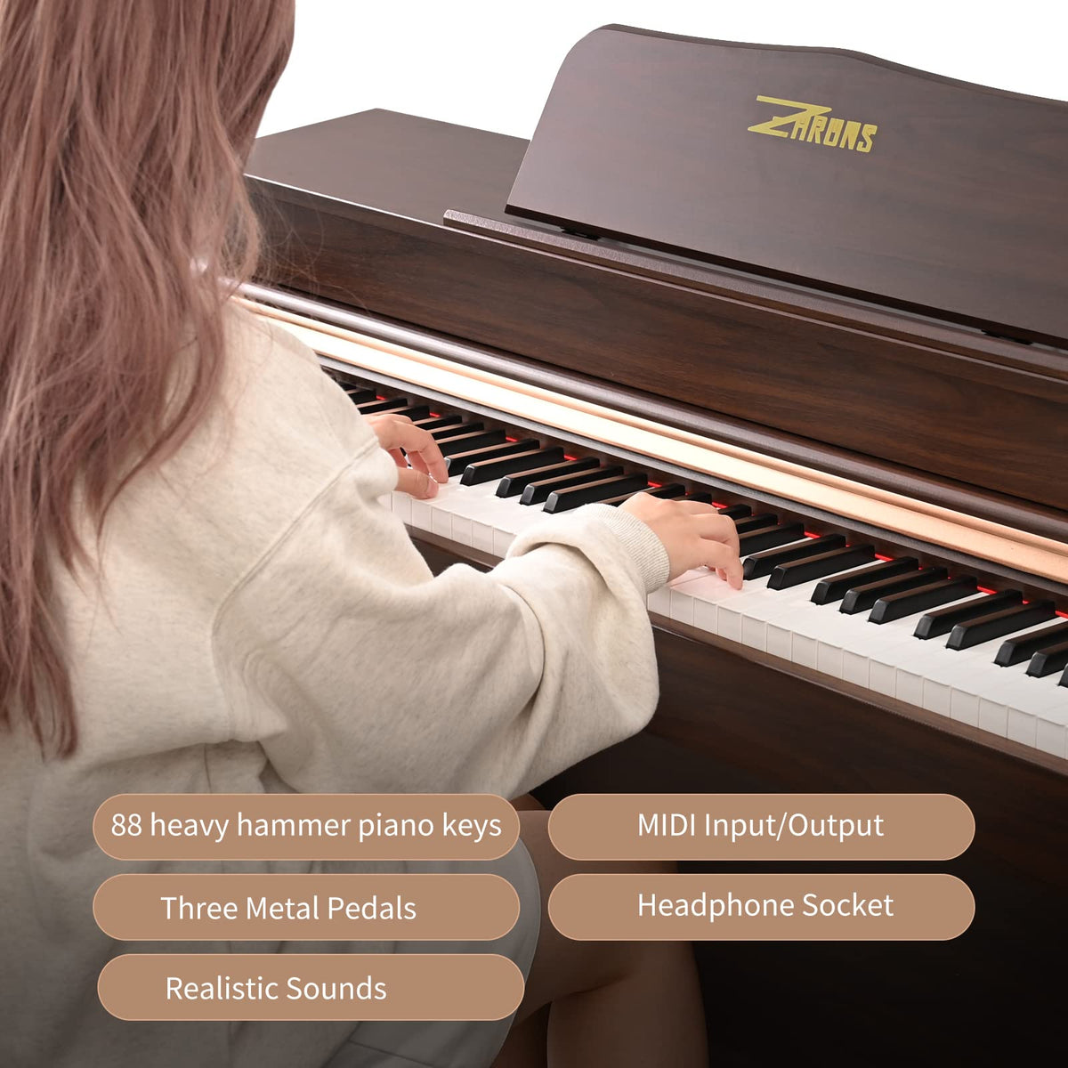 88 Key Full Weighted Digital Piano with Triple Pedal N174419
