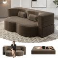 Brown Corduroy Convertible Futon Sofa Bed X560