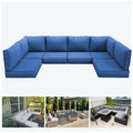 Light Blue 14-Piece Water-Repellent Outdoor Replacement Cushions Set O194586