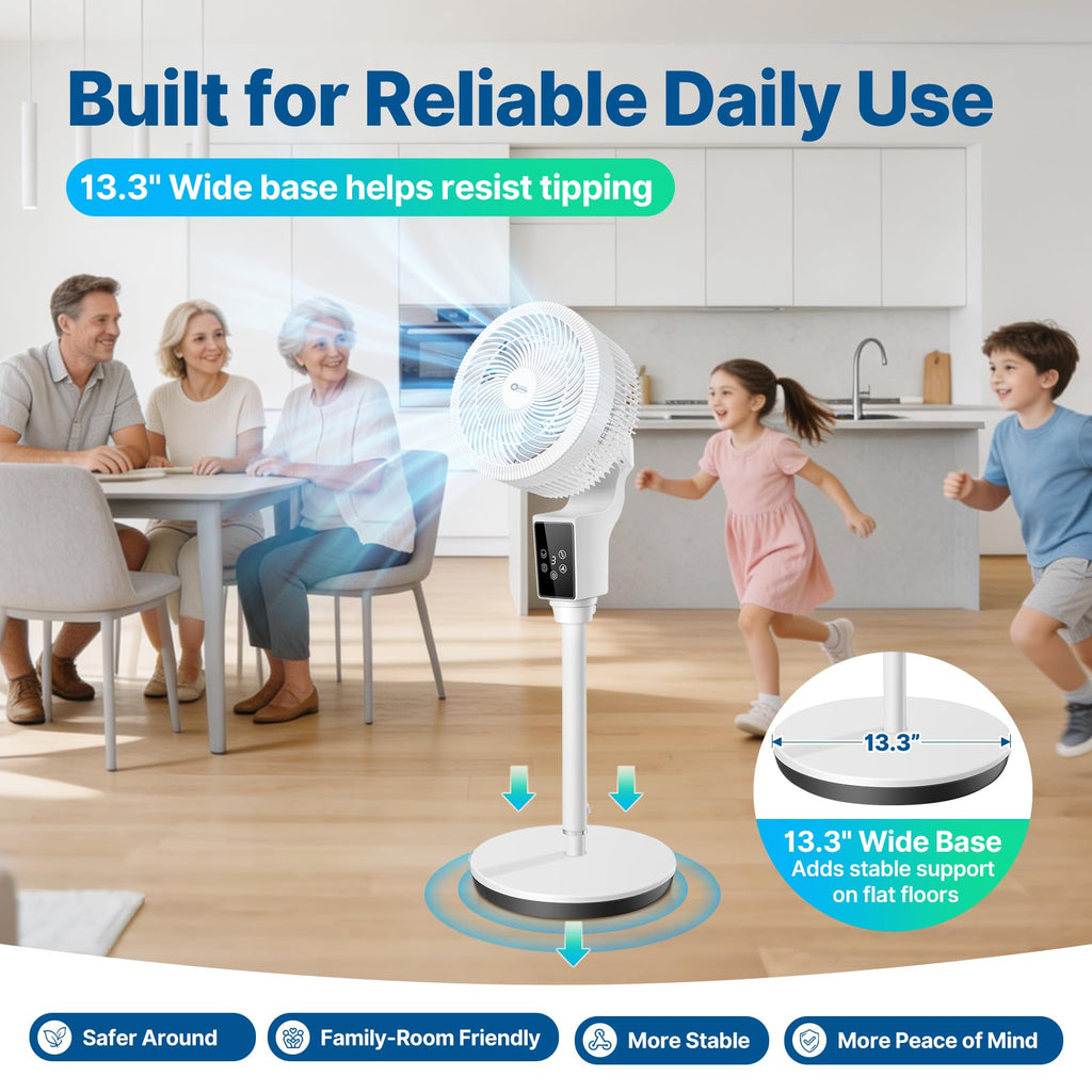 Oscillating Fan, 360° Air Circulator Pedestal Fan, 43.3” Adjustable Height C5613