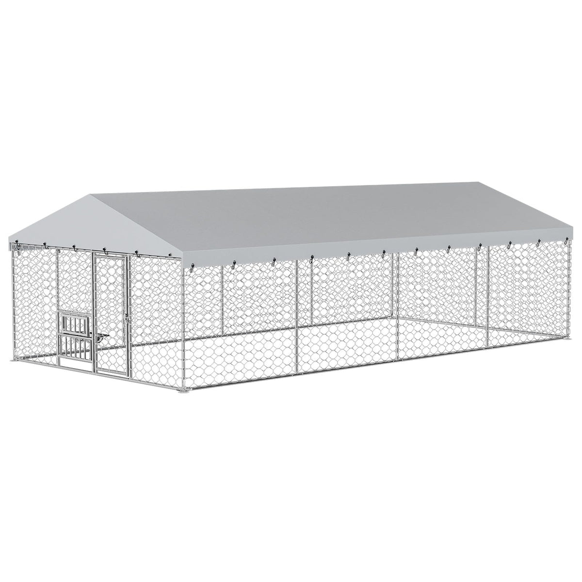 10×20FT Heavy Duty Chain Link Dog Kennel with Roof V11653