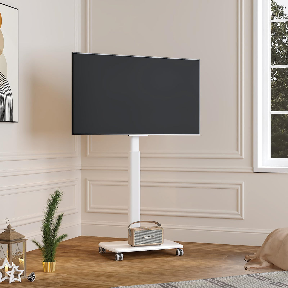 White Rolling TV Stand O515161