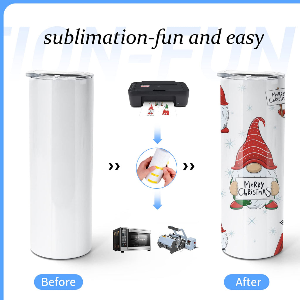10pcs 20oz Sublimation Tumblers Stainless Steel Blanks Cups Y842
