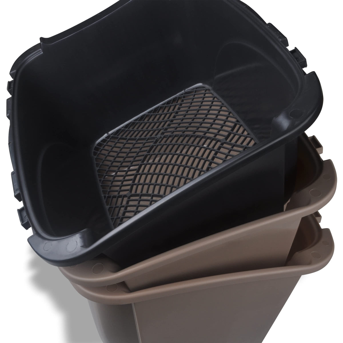 Large Enclosed Sifting Cat Pan with Odor Door, Hooded, Beige N623480