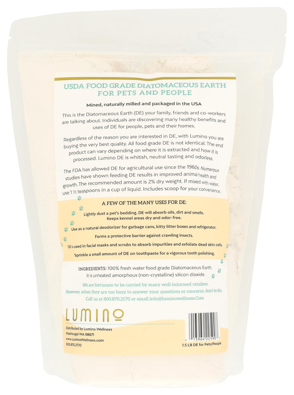 Food Grade Diatomaceous Earth 1.5lb R4656
