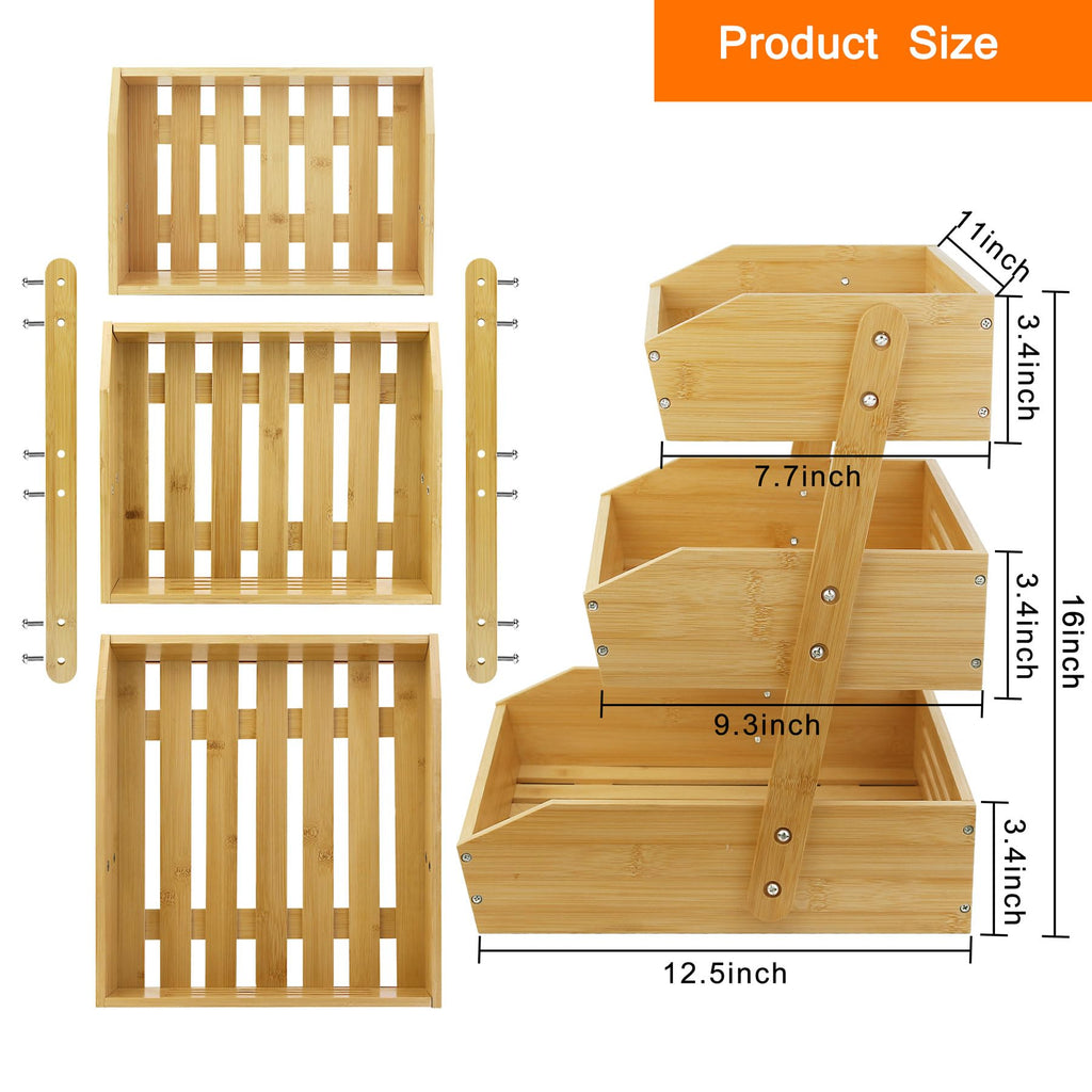 3 Tier Bamboo Fruit Basket V99605