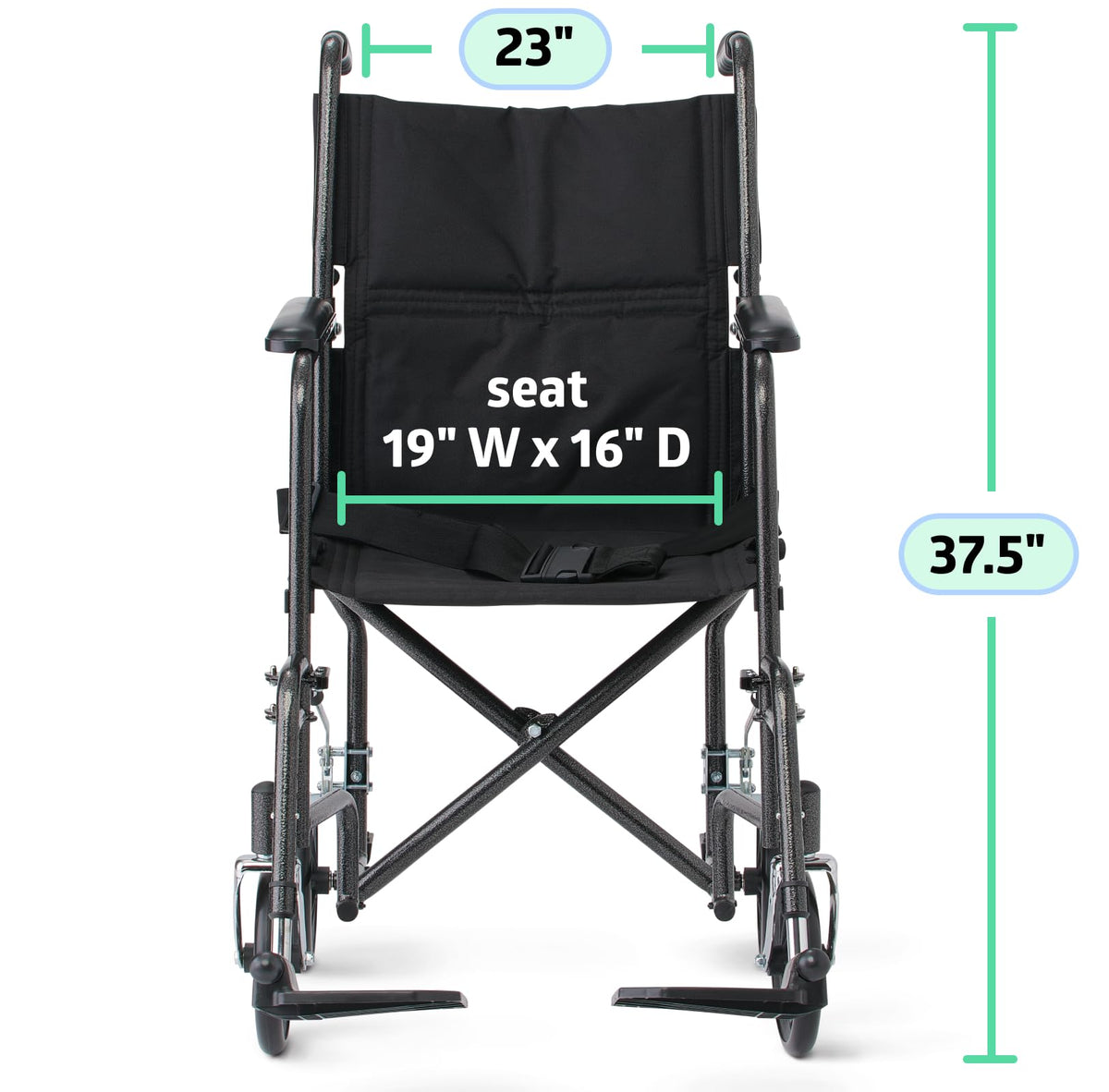 Folding Steel Transport Wheelchair with Swing-Away Footrests N298249