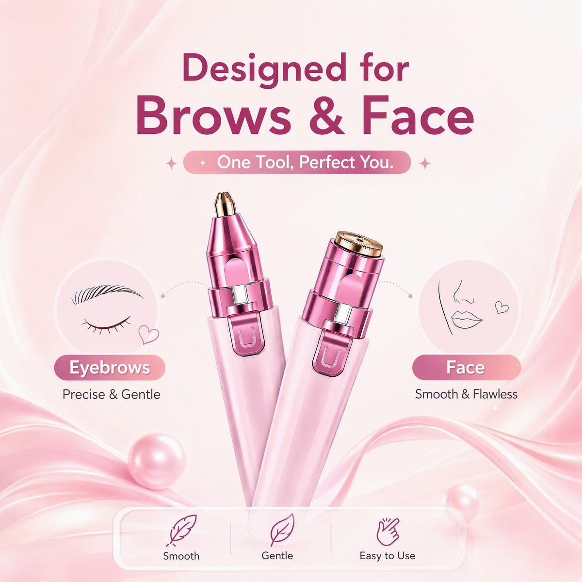 Pink USB Rechargeable Facial Hair Remover Z5267
