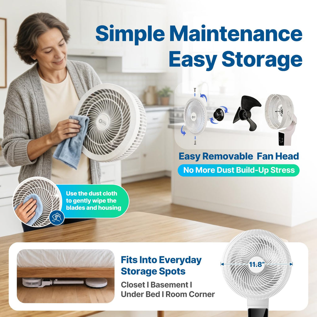 Oscillating Fan, 360° Air Circulator Pedestal Fan, 43.3” Adjustable Height C5613