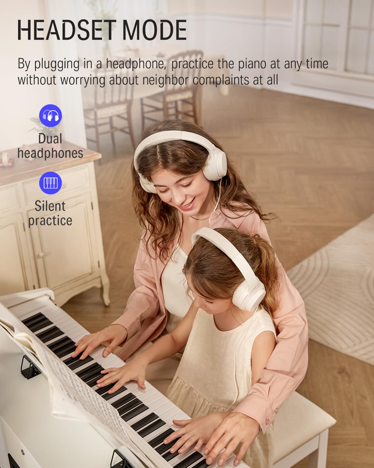 88-Key Weighted Action Digital Piano with Furniture Stand P2693
