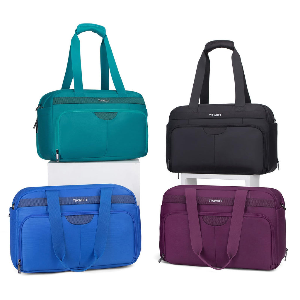 Black Expandable Carry-On Luggage Duffel Bag with Adjustable Strap R303