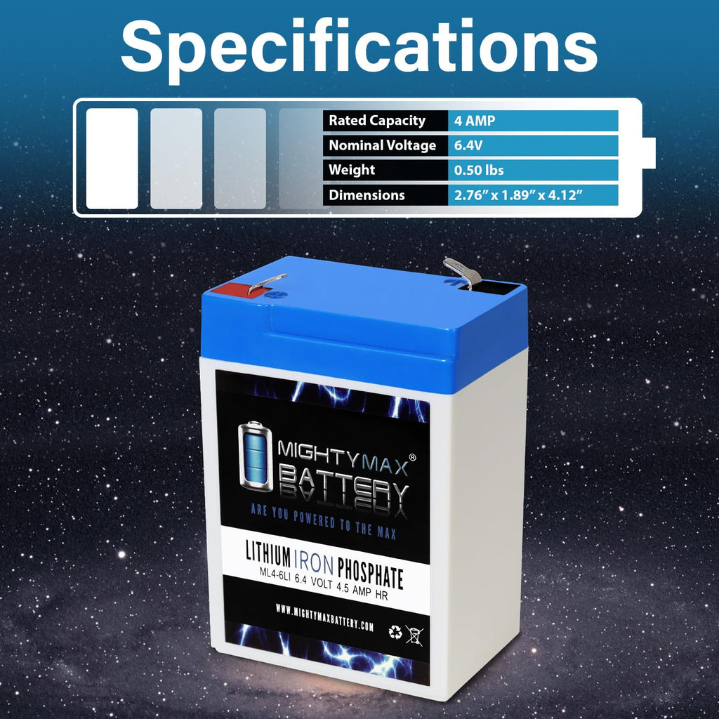 6V 4.5AH Lithium Replacement Battery O84224