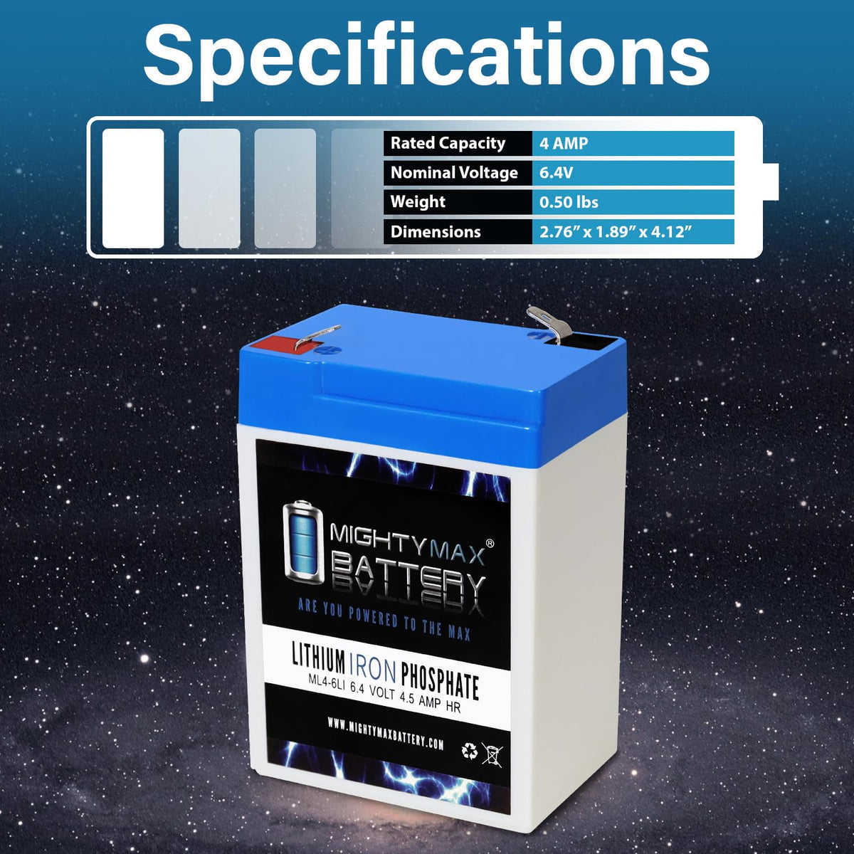 6V 4.5AH Lithium Replacement Battery O84224