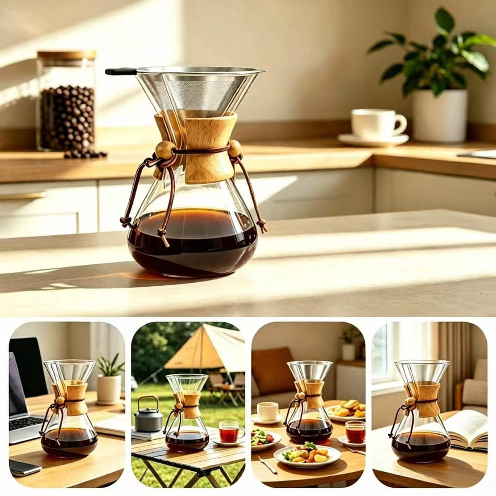 Glass 10 Cup Coffee Pour Over Set O30396