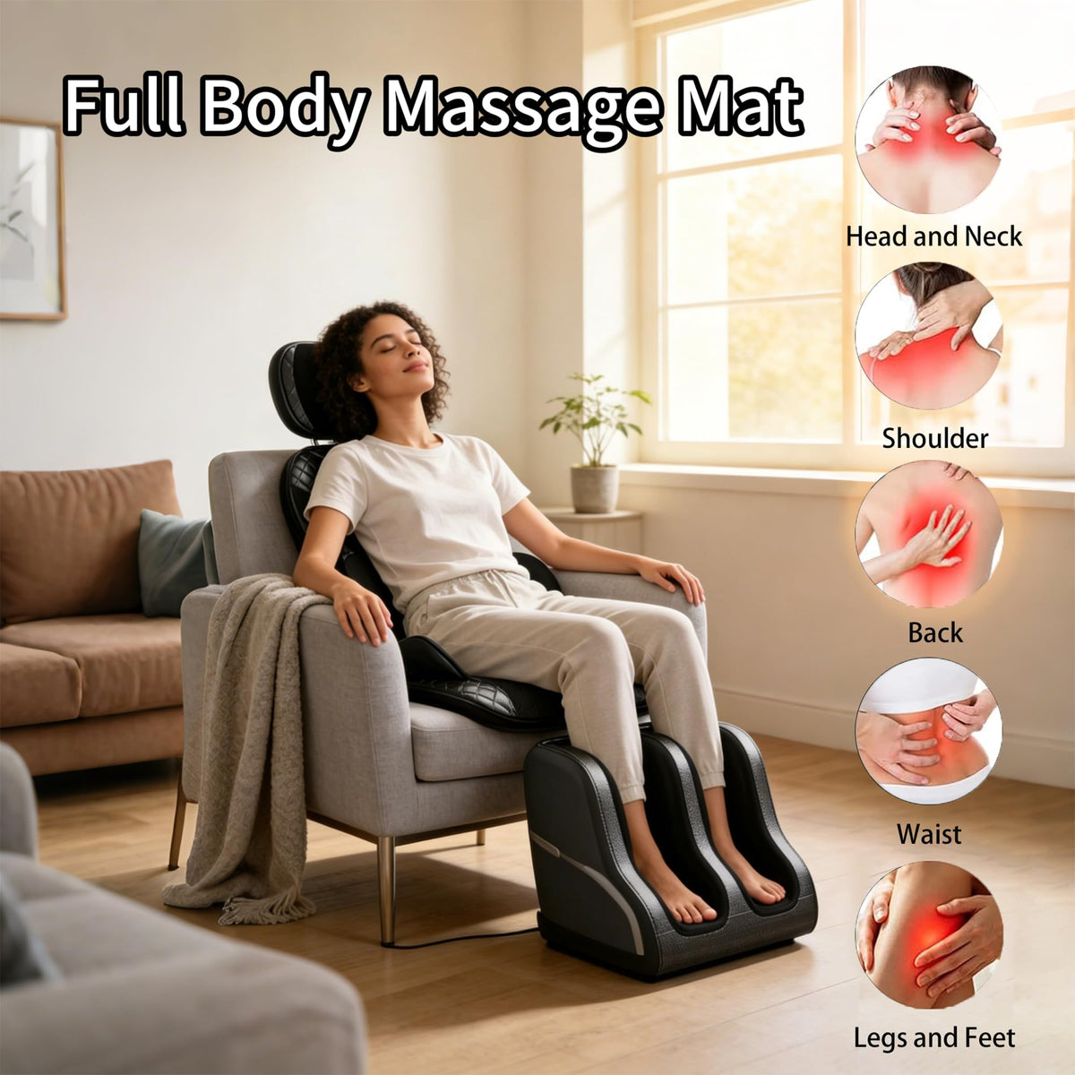 Full-Body Massage Mat with Foot Massager E4882
