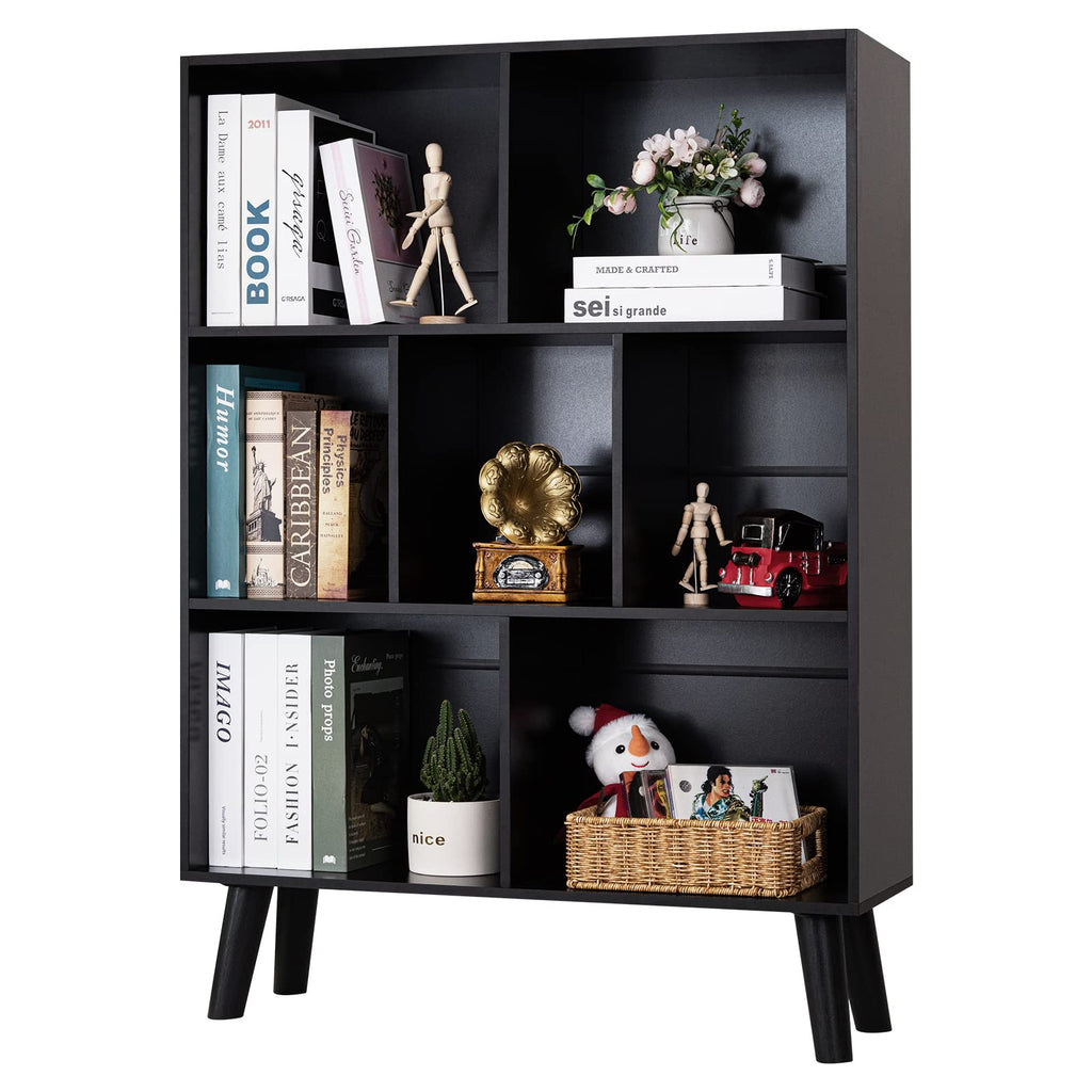 Black 3 Tier Wood Bookshelf L567142