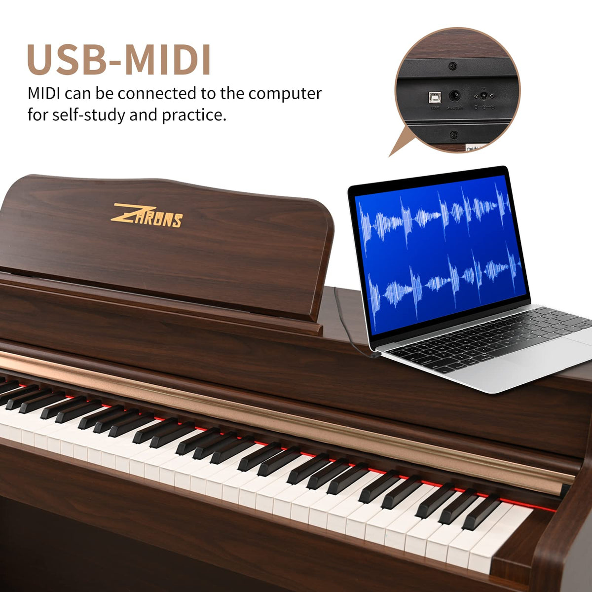 88 Key Full Weighted Digital Piano with Triple Pedal N174419
