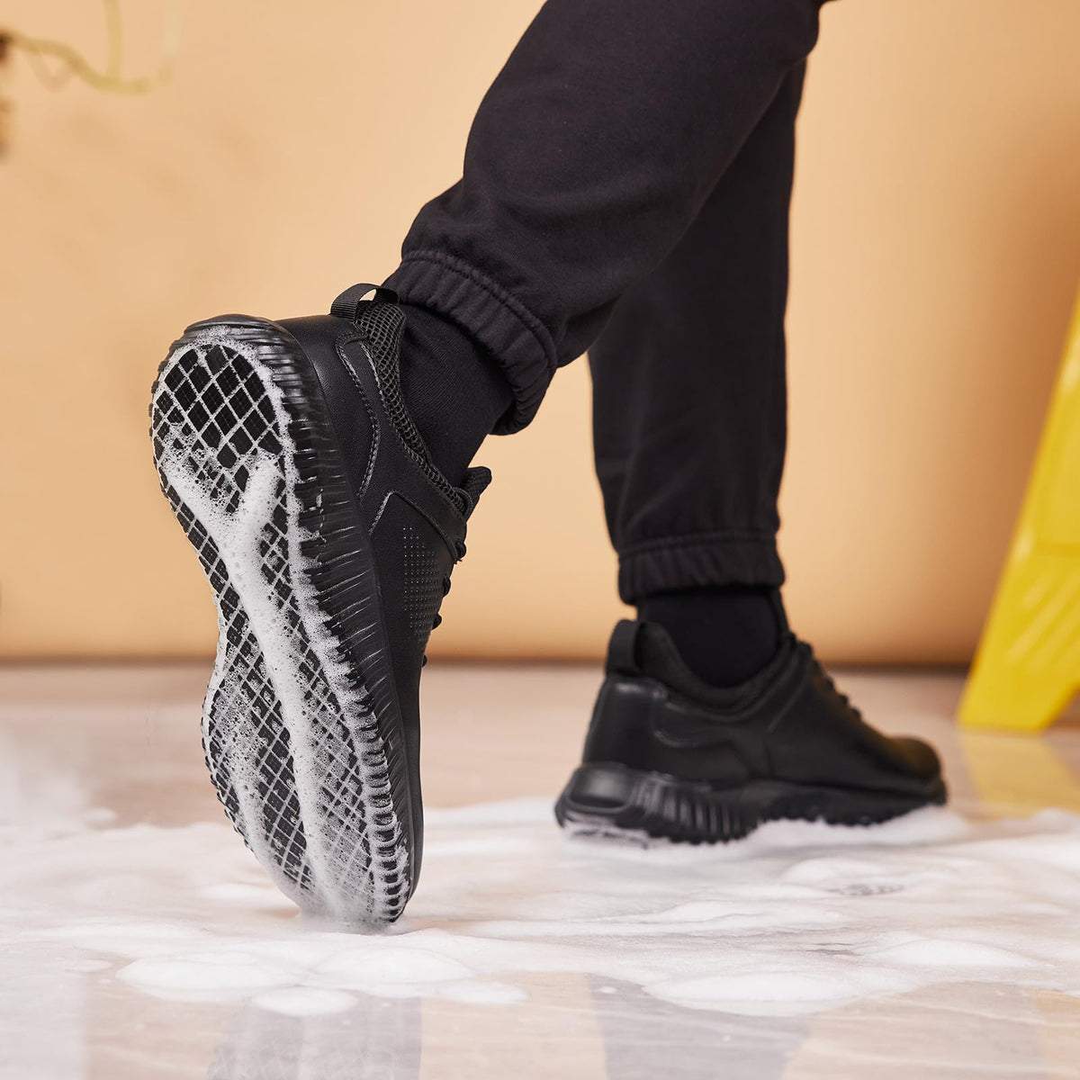 Black Non Slip Work Shoes O449546
