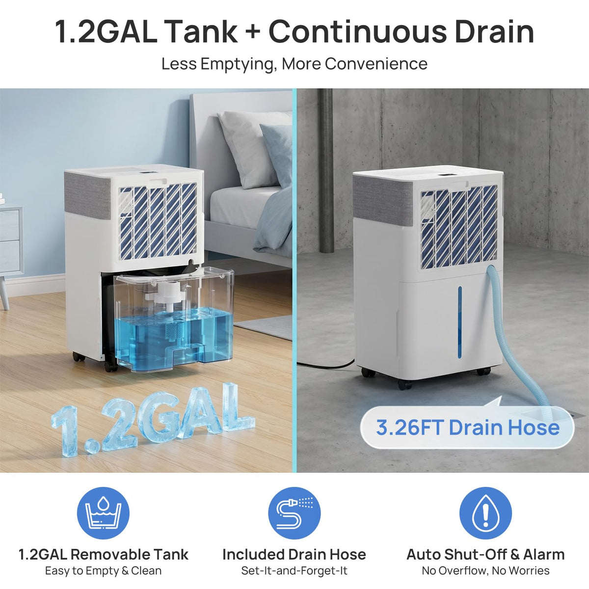 5000Sq.Ft Dehumidifier with Drain Hose F6842