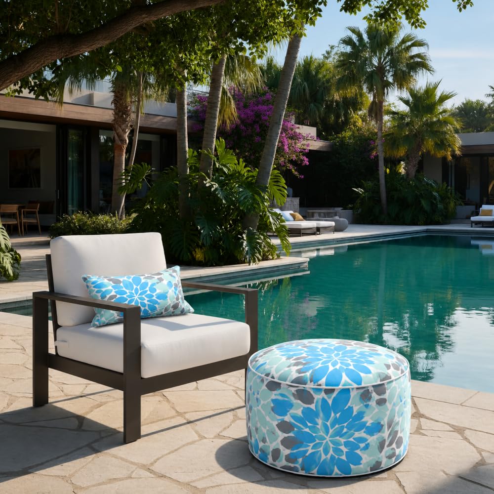 Inflatable Outdoor Ottoman 2 Pack Teal Grey B87826
